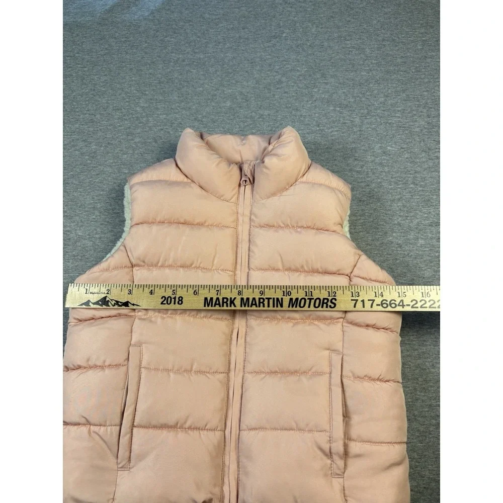 GAP KIDS GIRLS PUFFER VEST SHERPA LINING LIGHT PINK Size Small Regular